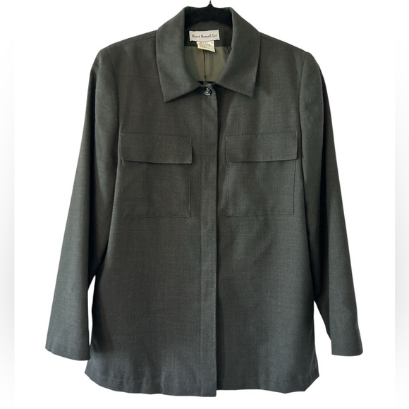Harve Bernard Sport Women’s Wool Fully Lined Military Style Jacket Green Size 6. - Picture 1 of 11